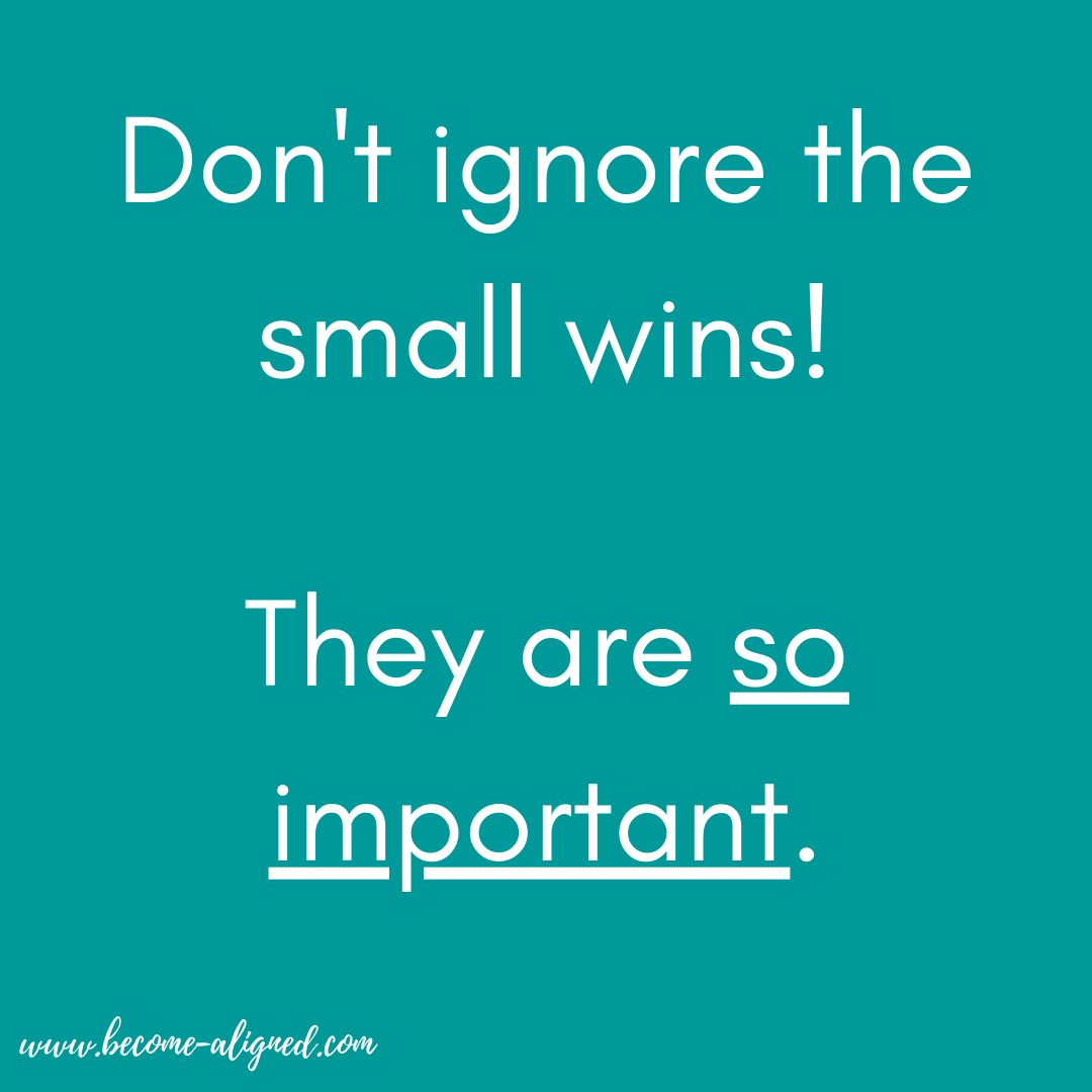 graphic "don't ignore the small wins they are so important"